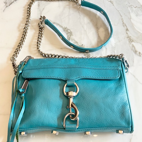 Rebecca Mincoff Mini M.A.C leather bag in Teal - Picture 2 of 5